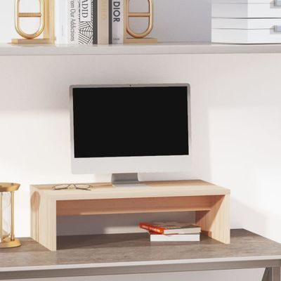 vidaXL Stojan na monitor 50x27x15 cm masívna borovica