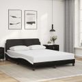 vidaXL Rám postele Dover čierno-biely 120x200 cm umelá koža