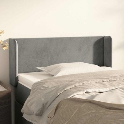 vidaXL Čelo postele so záhybmi bledosivé 103x16x78/88 cm zamat