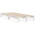 vidaXL Posteľ s knižnicou bez matraca biela 90x200 cm masívne drevo