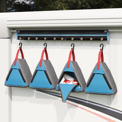 vidaXL Skladovacie vrece 4 pcs Sivá a modrá 24 x 16 x 24 cm oxford