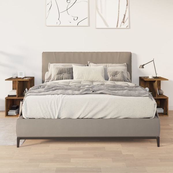 vidaXL Nočné stolíky 2 ks tmavý dub 35x35x55 cm spracované drevo