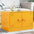 vidaXL Konferenčný stolík horčicovo-žltý 67x50x44 cm oceľ