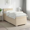 vidaXL Posteľ boxspring s matracom Krémová 80 x 200 cm Látka