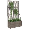 vidaXL Záhradný kvetináč s trellis Sivá 70 x 30 x 135 cm polyratan