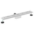 vidaXL Sprchový odtok s líniovým dizajnom Strieborná 70 cm