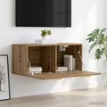 vidaXL Nástenná skrinka Nástenná montáž Dub artisan 80 x 36,5 x 35 cm