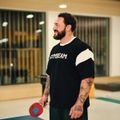 Tričko Premium Heavyweight Varsity Black - GymBeam, veľkosť M