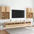 vidaXL 7-dielna súprava TV nástenných skriniek s LED dub sonoma