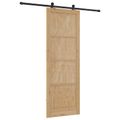 vidaXL Posuvné dvere Prírodná a čierna 83 x 232 cm Borovicový masív
