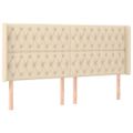 vidaXL Čelo postele so záhybmi krémový 203x16x118/128 cm látka