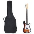 vidaXL Elektr. basgitara pre začiatočníka s taškou hnedo-biela 4/4 46"