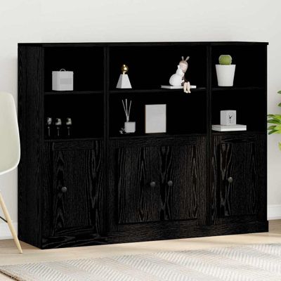 vidaXL Highboard Čierny dub 132 x 35,5 x 103,5 cm Kompozitné drevo