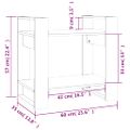 vidaXL Knižnica/deliaca stena biela 60x35x57 cm masívna borovica