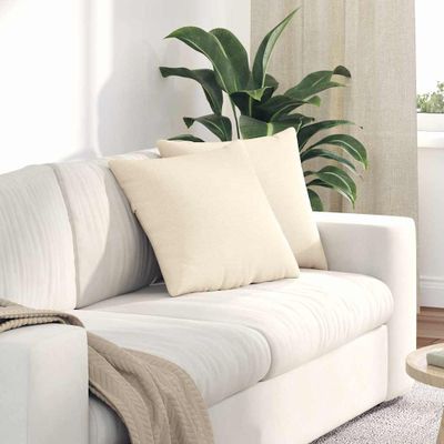 vidaXL Vankúše na pohovku 2 pcs Krémová 45 x 45 cm Kordúrová tkanina