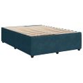 vidaXL Posteľný rám boxsping s matracom tmavomodrý 140x200 cm zamat