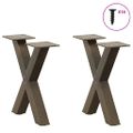 vidaXL Nohy konferenčného stolíka v tvare X, 2 ks, prírodná oceľ, 30 x (30-31) cm, oceľ