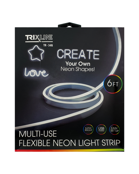 TR-34N Flexibilný NEÓNOVÝ LED pásik - biely 1,8m na USB Trixline