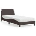 vidaXL Posteľ s matracom Dover tmavohnedá 90x190 cm látka