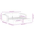vidaXL Denná posteľ s rozkladacou posteľou krémová 90x200 cm látka