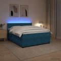 vidaXL Posteľ boxspring s matracom Modrá 180 x 200 cm Zamat