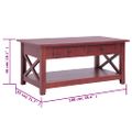 vidaXL Konferenčný stolík hnedý 100x55x46 cm masívne mahagónové drevo