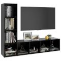 vidaXL TV skrinky 2 ks čierne 142,5x35x36,5 cm drevotrieska