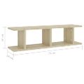 vidaXL Nástenné police 2 ks dub sonoma 75x18x20 cm spracované drevo