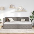 vidaXL Rohový rám postele Sivohnedá 90 x 200 cm látka