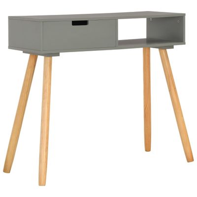vidaXL Konzolový stolík sivý 80x30x72 cm masívne borovicové drevo