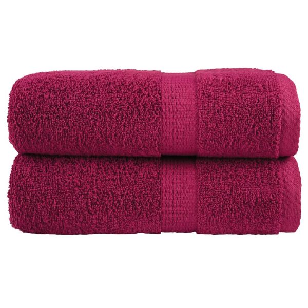 vidaXL Prémiové uteráky pre hostí SOLUND 2 ks bordové 30x50 cm 600 g/m²