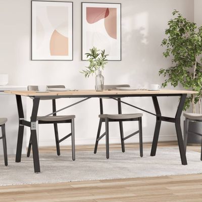 vidaXL Jedálenský stolík v tvare Y 180x90x75 cm borovica a oceľ