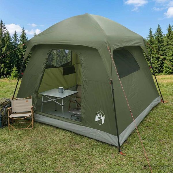 vidaXL Stan chata Olivovo zelená 244 x 213 x 183 cm Polyester a oceľ