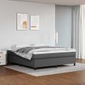 vidaXL Posteľný rám s boxspringom sivý 160x200 cm umelá koža