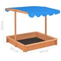 vidaXL Pieskovisko s nastaviteľnou strieškou 115x115x115 cm