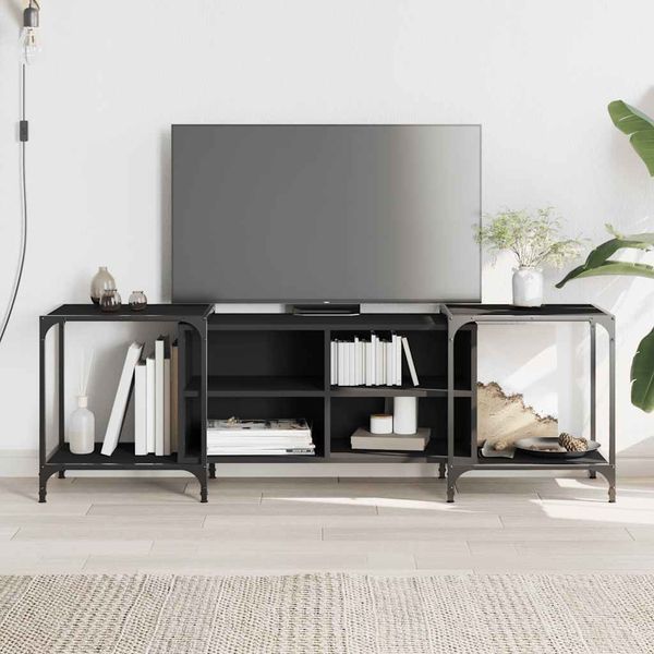 vidaXL TV skrinka čierna 153x37x50 cm kompozitné drevo