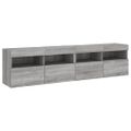 vidaXL TV nástenné skrinky s LED svetlami 2 ks sivé sonoma 80x30x40 cm