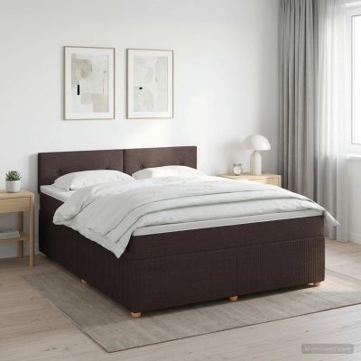 vidaXL Posteľ boxspring s matracom Tmavohnedá 140 x 190 cm Látka