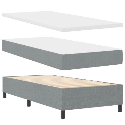 vidaXL Posteľ s pružinovým rámom Svetlosivá 100 x 200 cm látka