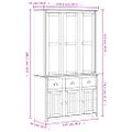 vidaXL Komoda BODO biela 115x43x200,5 cm borovicový masív