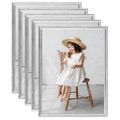 vidaXL Fotorámiky na stenu, koláž 5 ks, strieborné 40x50 cm, MDF