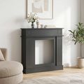 vidaXL Rám krbu Čierna 102 x 26 x 100 cm Kompozitné drevo