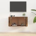 vidaXL Nástenná TV skrinka dymový dub 80x34,5x40 cm