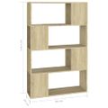 vidaXL Knižnica deliaca stena dub sonoma 80x24x124,5 cm drevotrieska