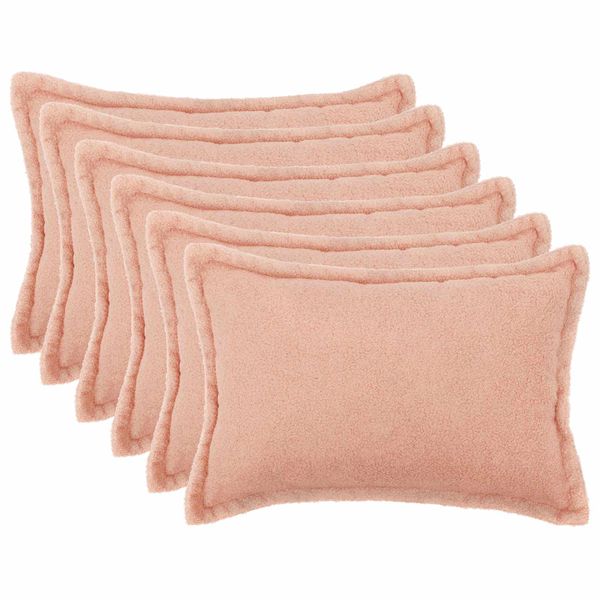 vidaXL Poťah na podložku 6 pcs HOUTEN Ružová 50 x 80 cm Bouclé