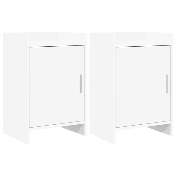 vidaXL Nočné stolíky 2 pcs Biela 40 x 30 x 60 cm Kompozitné drevo