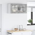 vidaXL Nástenný sklenený kabinet PORTO Betónová šedá 80 x 31 x 40 cm