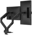 BENQ BDH01 ergonomické rameno na 2x monitor černý Duální držák monitoru, 17-35 palcu, VESA 75×75/100×100, 2-20 kg na rameno, plynové pružiny, ochranné desky stolu