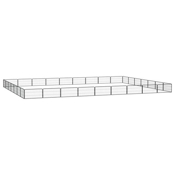 vidaXL Ohrádka pre psov 32 panelov čierna 100x50 cm práškovaná oceľ