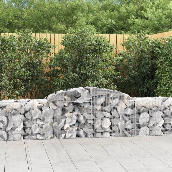 vidaXL Oblúkový gabionový kôš 5 ks 300x50x60/80 cm pozinkované železo